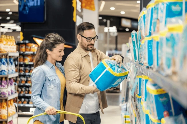 Happy Couple Buying Diapers Their 600nw 2229162527